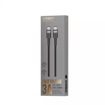 ORSEN S53 USB-C į USB-C laidas 3A 1m juodas