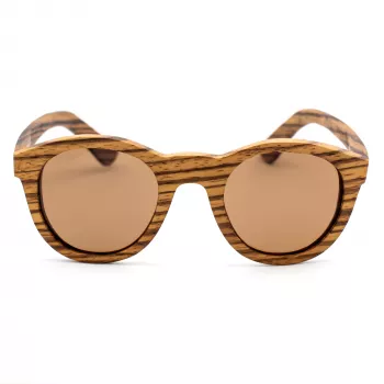 ORYGIN WOOD-B Unisex akiniai su mediniu rėmeliu, UV400 apsauga, rudais lęšiais, 45/25/145 mm