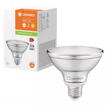 OSRAM PAR30 75 36 DIM 10W 927 E27 LED reflektorinė lempa, reguliuojamo ryškumo, 633 lm, 2700K