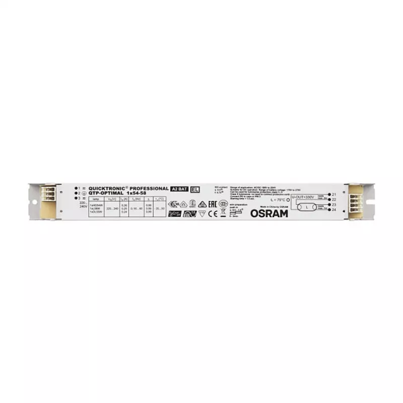 OSRAM QTP-OPTIMAL 1x54-58/220-240 EVG Electronic Ballast for T5/T8 Fluorescent Lamps (16/26mm)