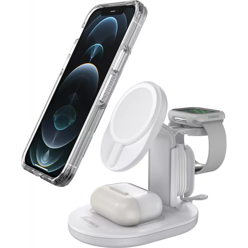 OtterBox 3-in-1 MagSafe įkrovimo stotelė balta