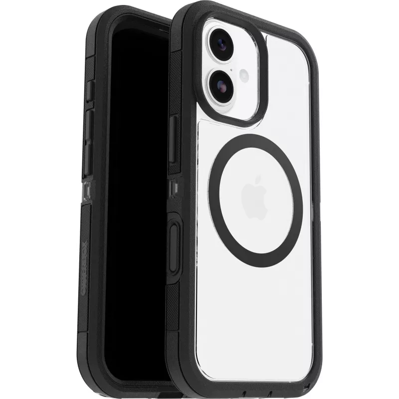 OtterBox Defender Pro XT Clear Camera Control Case, skirta iPhone 17, skaidri/juoda