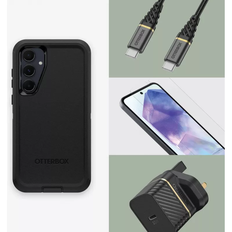 OtterBox Defender Series galinis dangtelis, skirtas Samsung Galaxy S20 FE - juodas 77-95431