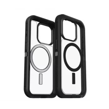 OtterBox Defender XT dėklas, skirtas Apple iPhone 15 Pro (permatomas/juodas) – karinės klasės apsauga