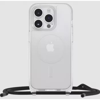 OtterBox React dėklas su dirželiu Apple iPhone 15, suderinamas su MagSafe, skaidrus, karinio lygio apsauga nuo kritimo