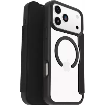 OtterBox React Folio MagSafe, skirta iPhone 17 Pro Max, skaidri/juoda