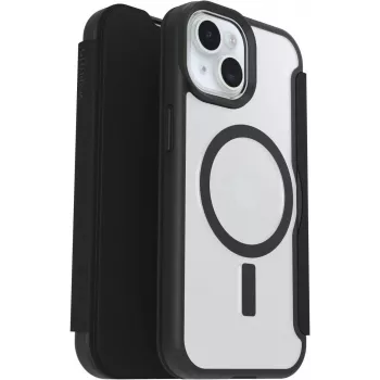 OtterBox React Folio MagSafe Series Dėklas, skirtas Apple iPhone 15/14/13 - Black Crystal (permatoma juoda)