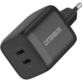 OtterBox Standard 65W GaN USB-C sieninis įkroviklis su 2 prievadais (45W+20W PD) juodas