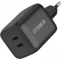OtterBox Standard 65W GaN USB-C sieninis įkroviklis su 2 prievadais (45W+20W PD) juodas