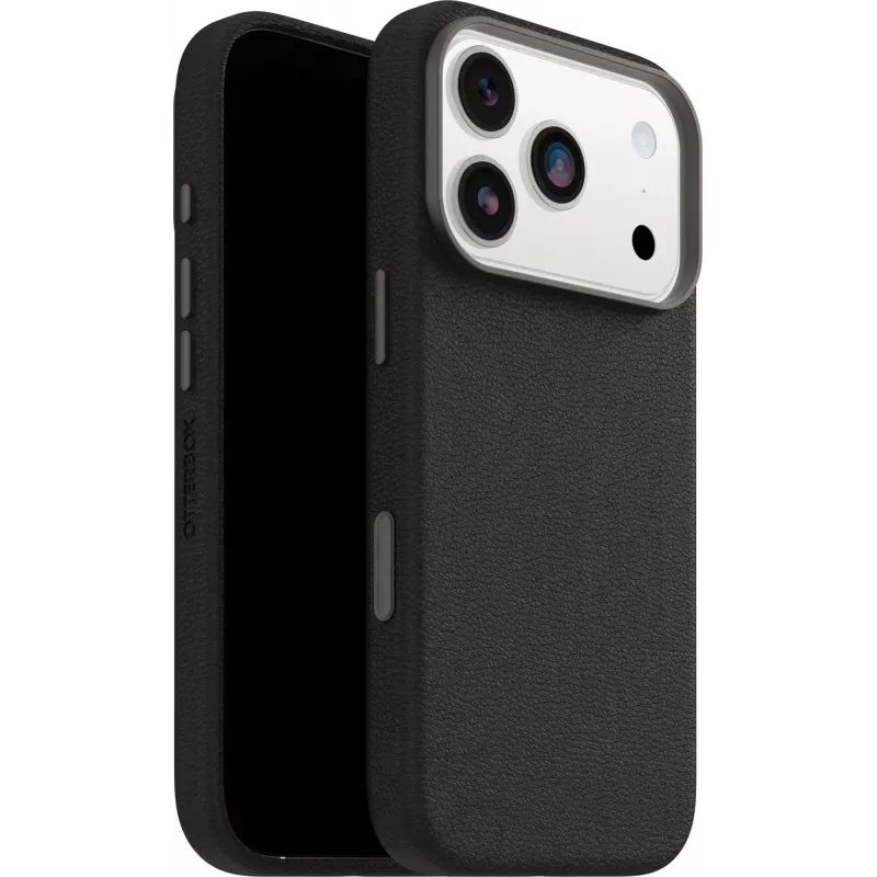 OtterBox Symmetry Cactus Leather Camera Control, skirta iPhone 17 Pro, Ash Black