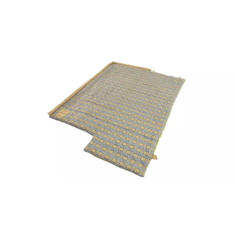 Outwell Commodore miegmaišis 225 x 85 cm 9/5/-8 °C su atskira pagalve, 2 krypčių automatinio užrakinimo L formos užtrauktuku