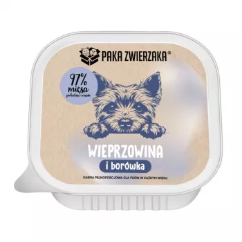 PAKA ZWIERZAKA Kiauliena su mėlynėmis Mono šlapias šunų maistas 150g