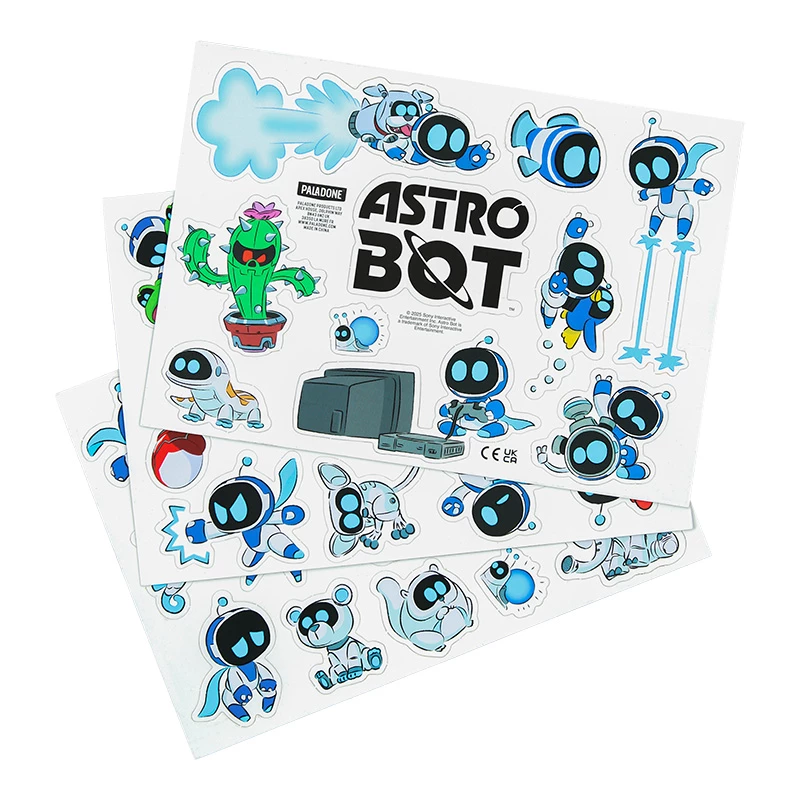 Paladone AstroBot šaldytuvo magnetai - 34 vnt. magnetų rinkinys, 3 lakštai, kosminio roboto dizainas