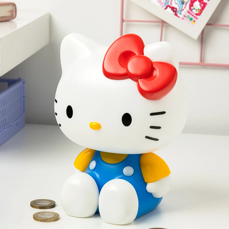 Paladone Hello Kitty Shaped Money Box - Keraminė taupyklė, oficialus Sanrio produktas, balta/rožinė/juoda, 13,5 x 13,5 x 16,5 cm