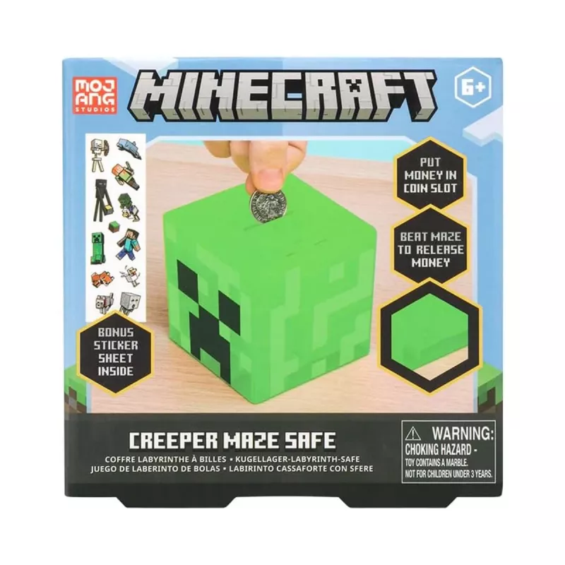 Paladone Minecraft Creeper Maze Safe V2 – Electronic Puzzle Money Box with Creeper Sound Effects