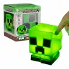 Paladone Minecraft Creeper SquishyGlo Silikoninis Šviestuvas Įkraunamas – Pripgęstantis Žalias LED Naktinis Šviestuvas su 3 Ryškumo Lygiais ir Micro USB Įkrovimu