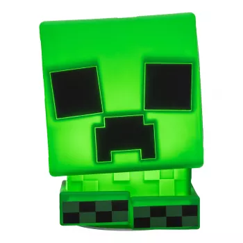Paladone Minecraft Creeper SquishyGlo Silikoninis Šviestuvas Įkraunamas – Pripgęstantis Žalias LED Naktinis Šviestuvas su 3 Ryškumo Lygiais ir Micro USB Įkrovimu