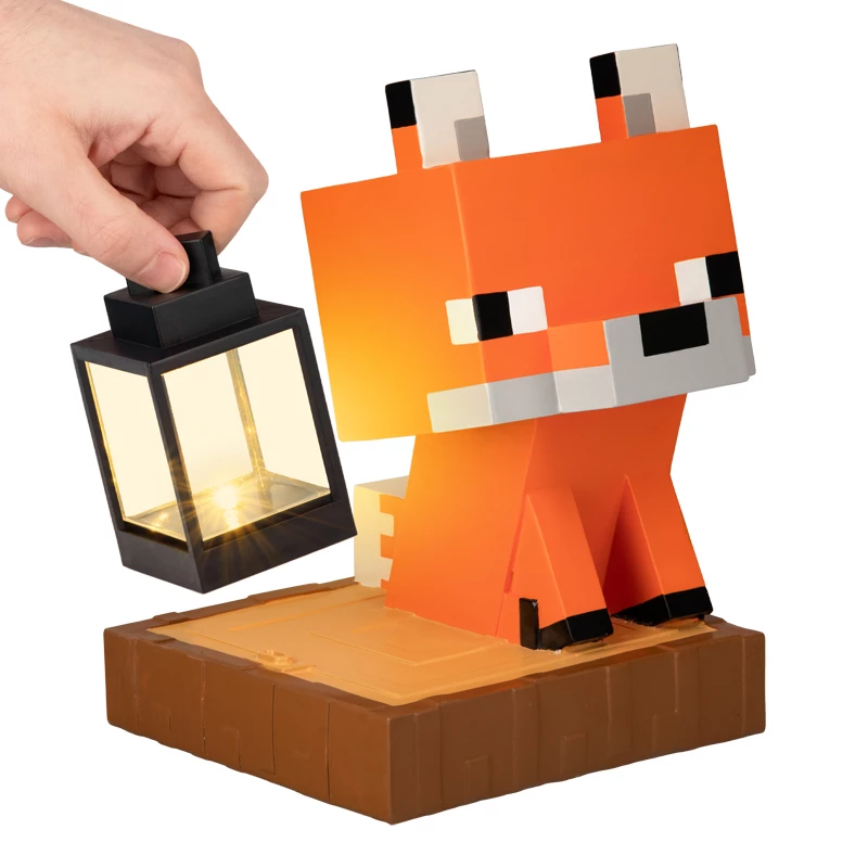 Paladone Minecraft Fox Solar Light - LED lauko dekoratyvinė figūrėlė su prieblandos jutikliu, šiltai balta šviesa, atspari purslams