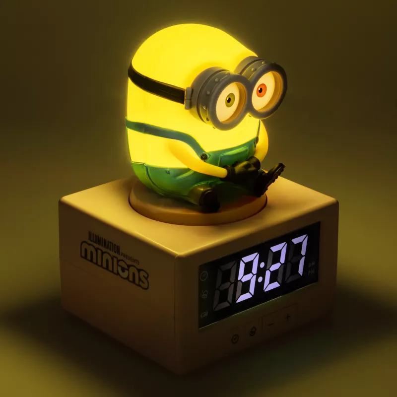 Paladone Minions Icon žadintuvas - skaitmeninis LED, maitinamas USB, snaudimo funkcija