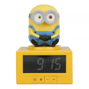 Paladone Minions Icon žadintuvas - skaitmeninis LED, maitinamas USB, snaudimo funkcija