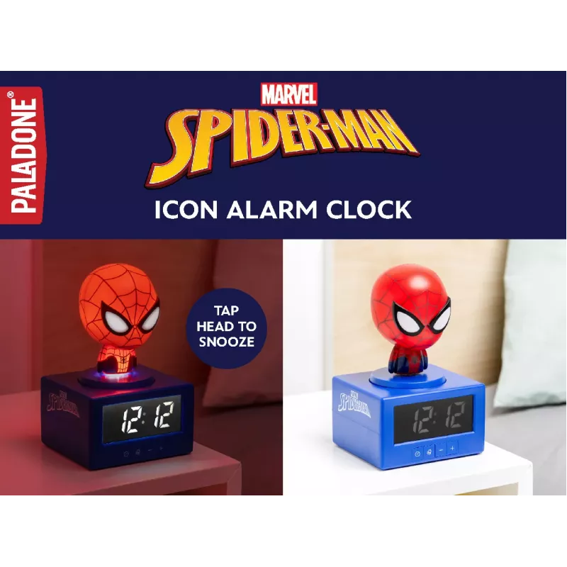 Paladone Spider-Man Icon žadintuvas - skaitmeninis LED, raudonas/juodas