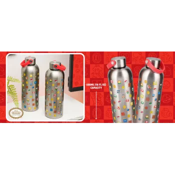 Paladone Super Mario Metal Water Bottle with Carry Loop