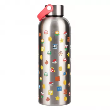 Paladone Super Mario Metal Water Bottle with Carry Loop