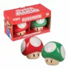 Paladone Super Mario Mushroom druskos ir pipirų indelis (raudonas Super Mushroom ir žalias 1-Up Mushroom)