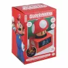 Paladone Super Mario Super Mushroom Icon žadintuvas - skaitmeninis LCD, maitinamas USB, oficialūs Nintendo garso efektai, raudonas/baltas