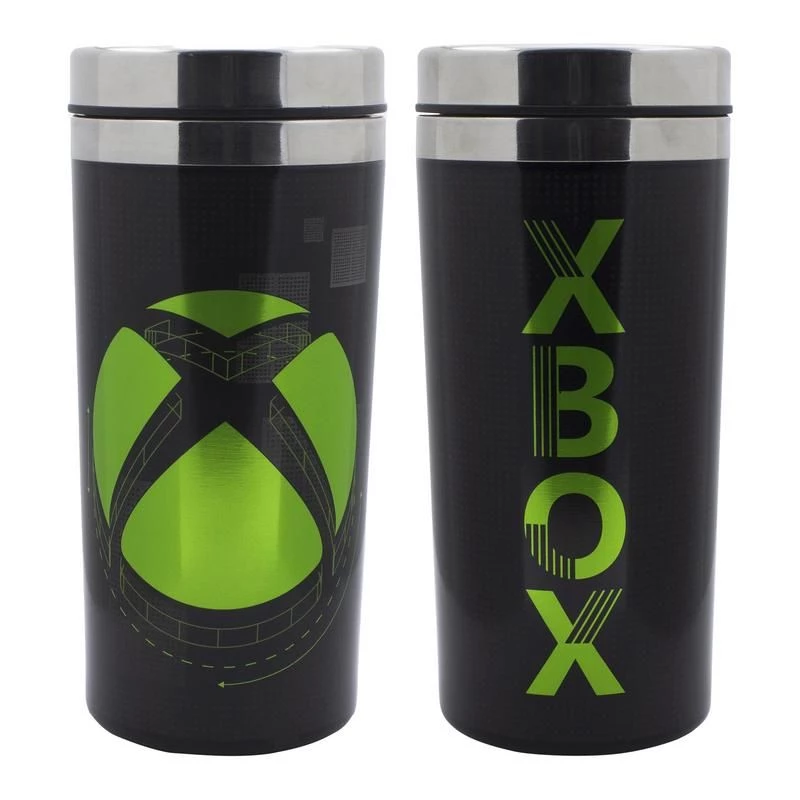 Paladone XBOX metalinis kelioninis puodelis 450ml dvigubomis sienelėmis iš nerūdijančio plieno