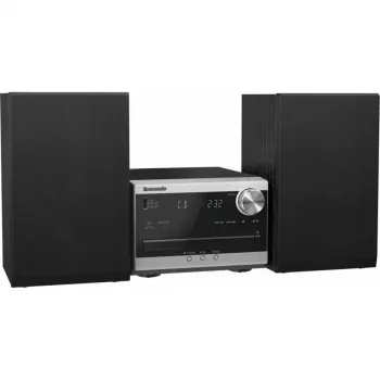 Panasonic SC-PM272EG-S Micro Hi-Fi sistema su CD, Bluetooth, DAB/DAB+ radiju, USB ir AUX - sidabrinė (20W RMS)