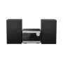 Panasonic SC-PM272EG-S Micro Hi-Fi sistema su CD, Bluetooth, DAB/DAB+ radiju, USB ir AUX - sidabrinė (20W RMS)