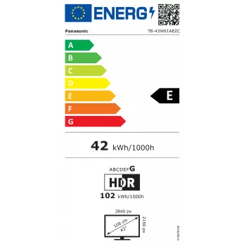 PANASONIC TB-43W61AEZC 43 colių LED televizorius UHD 4K HDR Multituner TiVo Smart TV
