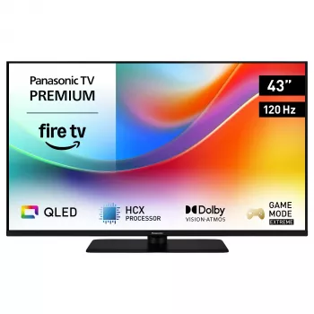 Panasonic TV-43W85B 43 colių 4K QLED išmanusis televizorius su Fire TV, 120Hz, HDR10+, Dolby Atmos, Dolby Vision, įmontuota Alexa