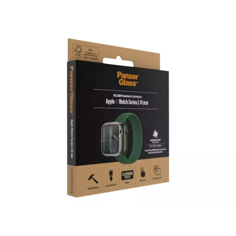 PanzerGlass Full Body Protector, skirtas Apple Watch Series 7/8/9 41mm – Skaidrus 9H grūdintas stiklas