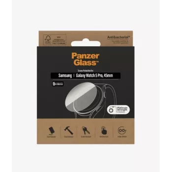PanzerGlass Samsung Galaxy Watch 5 Pro 45mm ekrano apsauga - 9H grūdintas stiklas, antibakterinis, atsparus įbrėžimams ir smūgiams