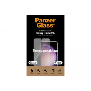 PanzerGlass Ultra-Wide Fit ekrano apsauga, skirta Samsung Galaxy S23+, su uždėjimo rėmeliu