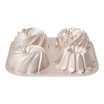 Patisse PAT-04520 neprideganti anglinio plieno mini Bundt formų rinkinys, 6 vnt., 7 cm, juodos