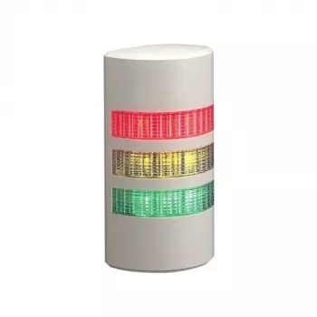PATLITE WEP-302FB-RYG LED Signal Tower, 3 pakopų raudona/geltona/žalia, garsinis signalas, montavimas ant sienos, 24V DC, IP65, balta