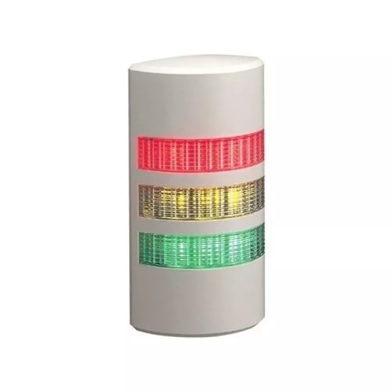 PATLITE WEP-302FB-RYG LED Signal Tower, 3 pakopų raudona/geltona/žalia, garsinis signalas, montavimas ant sienos, 24V DC, IP65, balta