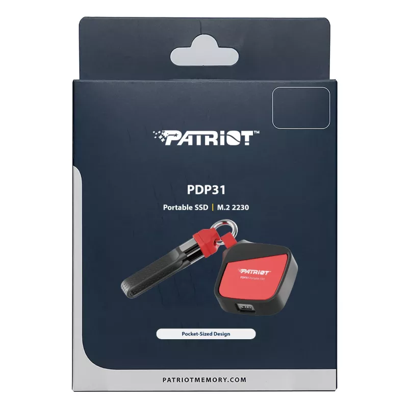 Patriot PDP31 2TB USB 3.2 Gen 2 Type-C nešiojamasis SSD - juoda/raudona