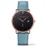 PAUL HEWITT Vyriškas laikrodis The Grand Atlantic Line Quartz 42mm Rožinio aukso nerūdijančio plieno korpusas Juodas odinis dirželis PHTGARB23S