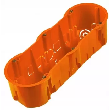 PAWBOL A.0043WPG gilus trigubas 60 mm įleidžiamas elektros dėžutė su varžtais, balta