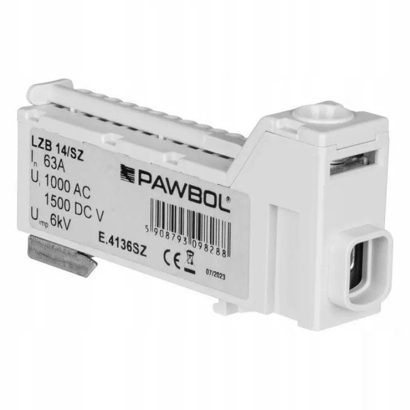 PAWBOL Besraigtė gnybtų juosta LZB E.4136SZ pilka (12 polių, 450V, 24A)