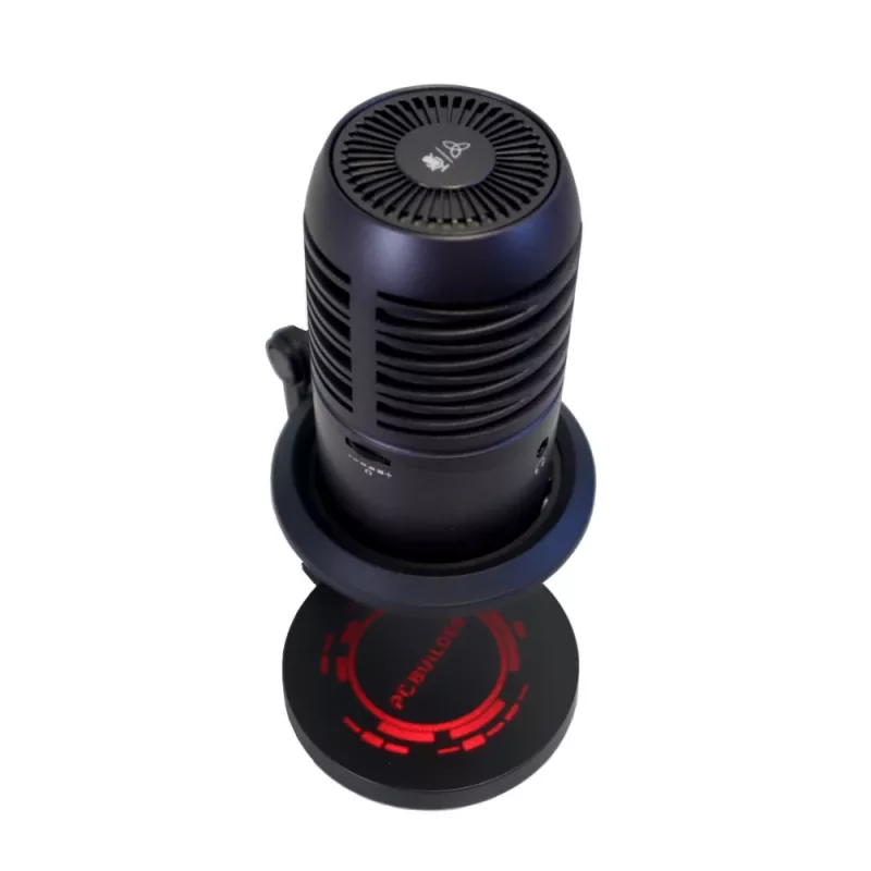 PCBuilder CAST CORE USB žaidimų mikrofonas - kondensatorinis, kardioidinis, RGB, USB-C