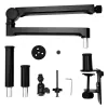 PCBuilder CAST STEADY mikrofonų strypas - stalinis spaustuvas žirklinis strypas, plienas, 1,5 kg apkrova, 750 mm siekis, 360° sukimasis, paslėpta kabelių sistema, juoda