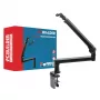 PCBuilder CAST STEADY mikrofonų strypas - stalinis spaustuvas žirklinis strypas, plienas, 1,5 kg apkrova, 750 mm siekis, 360° sukimasis, paslėpta kabelių sistema, juoda