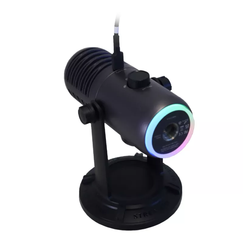 PCBuilder CAST ULTRA USB žaidimų mikrofonas - kondensatorinis, kardioidinis, RGB, nulinės delsos stebėjimas