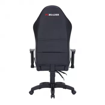PCBuilder Navigator Lite žaidimų kėdė - juoda PU oda, plieninis rėmas, 3 klasės dujinis keltuvas, reguliuojama juosmens ir galvos atrama, 120 kg talpa