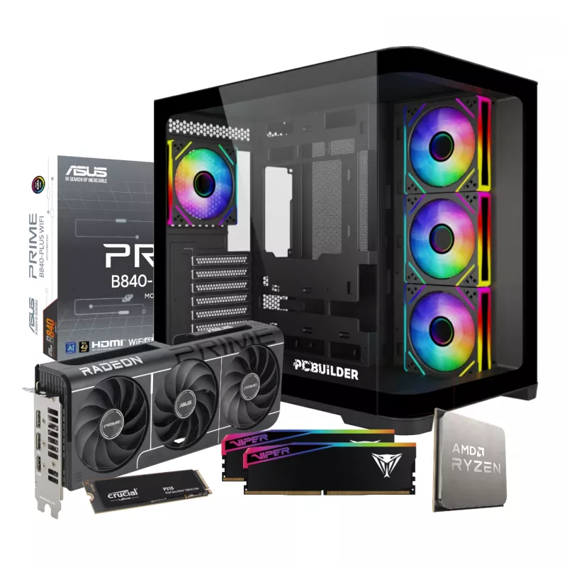 PCBuilder Ryzen 5 7600 SEEKER Windows 11 žaidimų kompiuteris